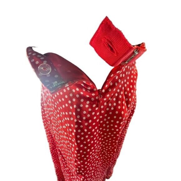 Pendleton Red & White Polka Dot Midi Skirt Size 8 Silk blend Classic Work - Picture 9 of 9